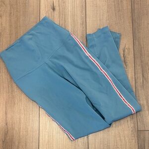 Nike Women's Teal Leggings with Coral and White Accents